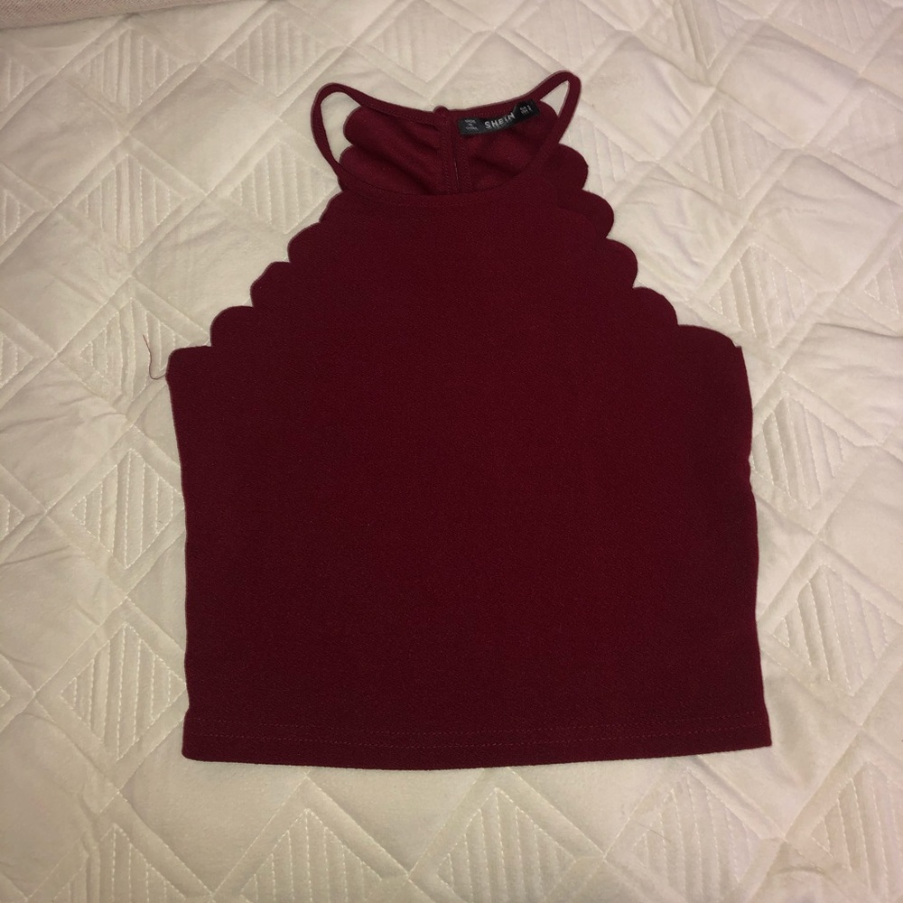 Shein Burgundy Crop Top